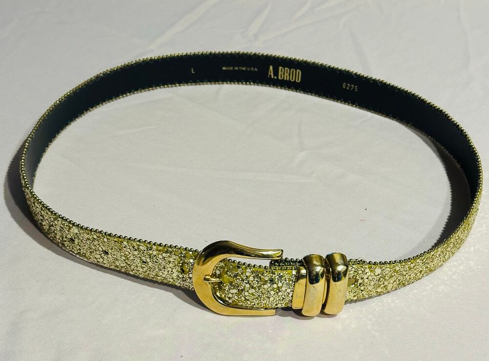 A. Brod Gold Design Women's Waist Belt Size L Made in USA chic western country